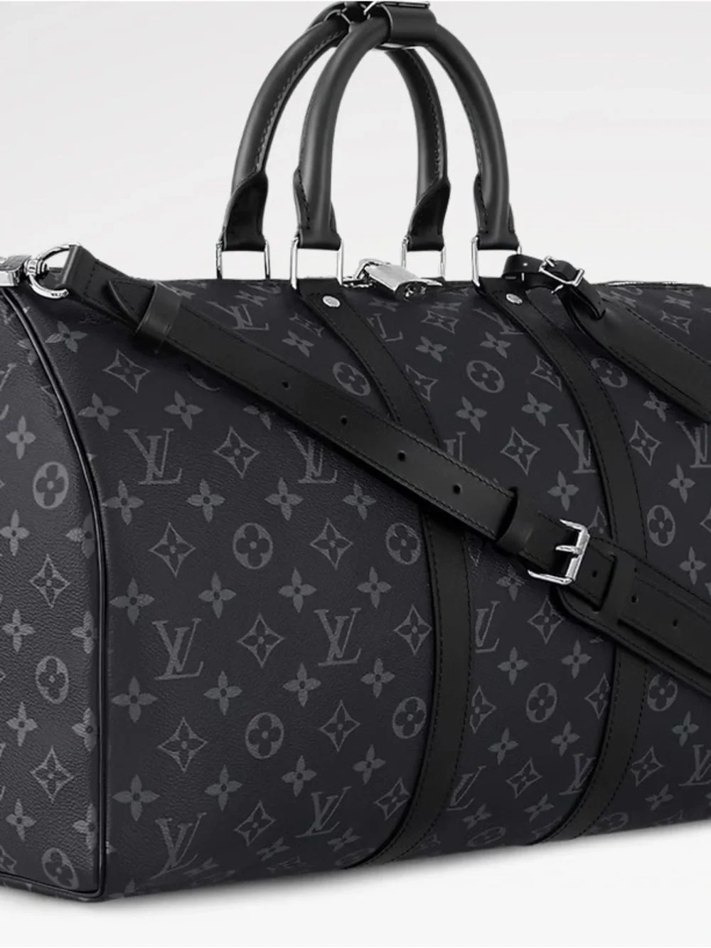 Louis Vuitton Black Monogram Eclipse 45 Keepall Duffel Bag